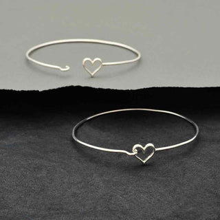 Nina Designs Sterling Silver Bracelet with Heart Hook and Eye Closure