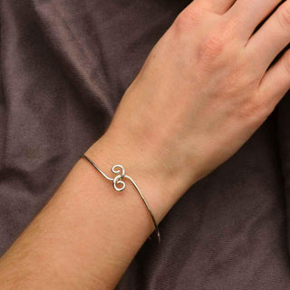 Sterling Silver Twist Wire Closure Bracelet on Wrist