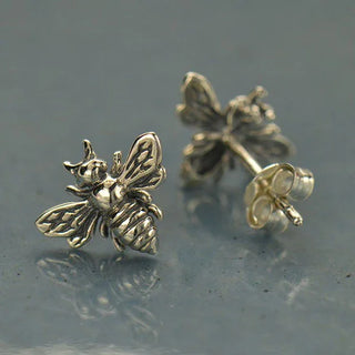 Nina Designs Sterling Silver Bee Post Earrings