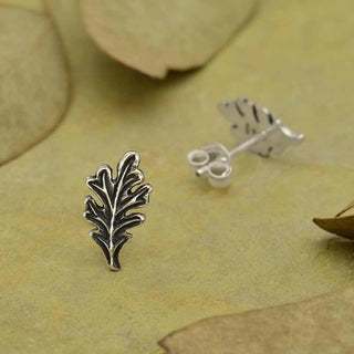 Nina Designs Sterling Silver Oak Leaf Post Earrings