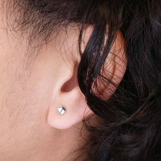 Sterling Silver Nugget Post Earrings on model