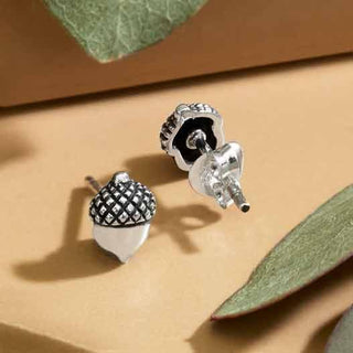 Nina Designs Sterling Silver Acorn Post Earrings
