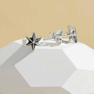 Nina Designs Sterling Silver Ridged Star Post Earrings