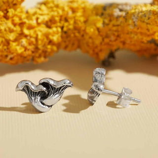 Nina Designs Sterling Silver Chanterelle Mushroom Post Earrings
