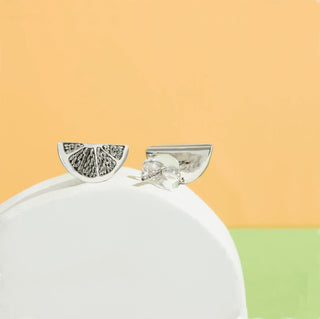 Nina Designs Sterling Silver Orange Slice Post Earrings