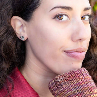 Sterling Silver Squirrel Post Earrings on model