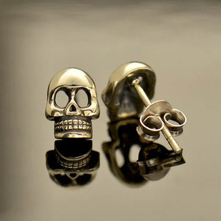 Nina Designs Sterling Silver Skull Post Earrings