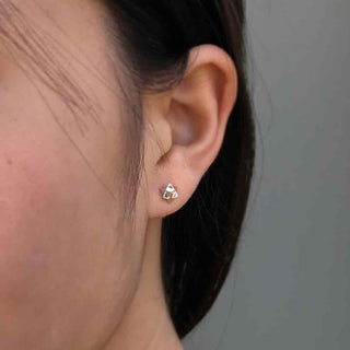 Sterling Silver Merkaba Earrings on Ear