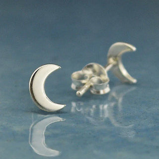 Nina Designs Sterling Silver Crescent Moon Post Earrings