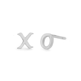Nina Designs Sterling Silver Hugs and Kisses X O Post Earrings
