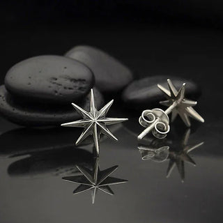 Nina Designs Sterling Silver Star Burst Post Earrings