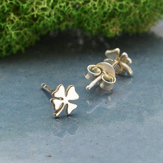 Nina Designs Sterling Silver Four Leaf Clover Post Earrings
