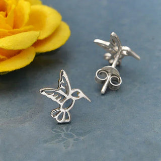 Nina Designs Sterling Silver Hummingbird Post Earrings