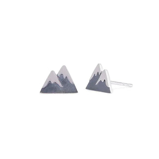 Nina Designs Sterling Silver Tiny Snowy Mountain Post Earrings