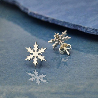 Nina Designs Sterling Silver Snowflake Post Earrings