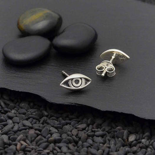 Nina Designs Sterling Silver Dimensional Eye Post Earrings