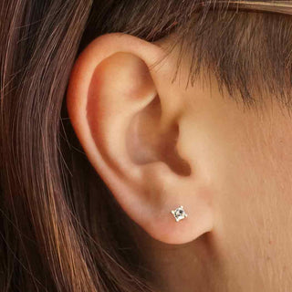 Nanogem Sterling Silver Earring on Ear