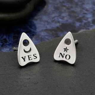 Nina Designs Sterling Silver Yes & No Ouija Planchette Post Earrings