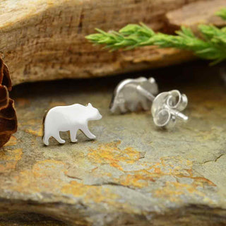 Nina Designs Sterling Silver Bear Post Earrings