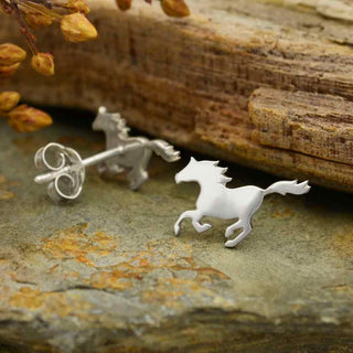 Nina Design Sterling Silver Horse Post Earrings