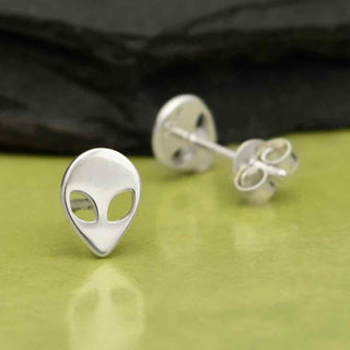 Nina Designs Sterling Silver Alien Head Post Earrings