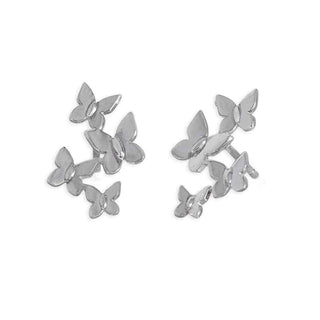 Nina Designs Sterling Silver Butterfly Cluster Post Earrings