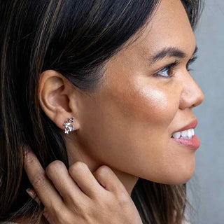 Sterling Silver Cluster of Butterflies Earring on Woman