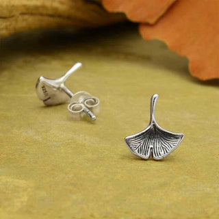 Nina Designs Sterling Silver Ginkgo Post Earrings