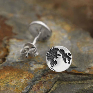 Nina Designs Sterling Silver Full Moon Post Earrings
