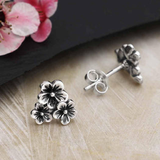 Nina Designs Sterling Silver Cherry Blossom Post Earrings