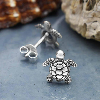 Nina Designs Sterling Silver Turtle Post Earrings