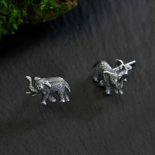 Nina Designs Sterling Silver Elephant Post Earrings