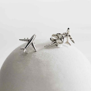 Nina Designs Sterling Silver Jet Airplane Post Earrings