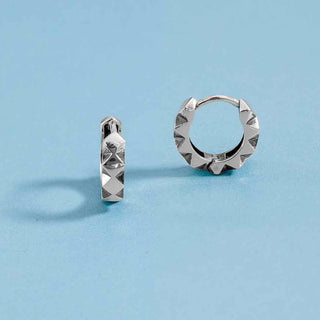 Nina Designs Sterling Silver Diamond Cut Huggie Hoops