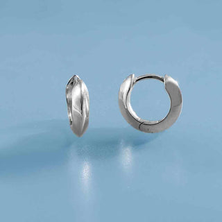 Nina Designs Sterling Silver Ridged Huggie Hoop Earrings