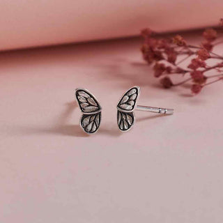Nina Designs Sterling Silver Butterfly Wing Post Earrings