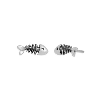 Nina Designs Sterling Silver Fishbone Post Earrings