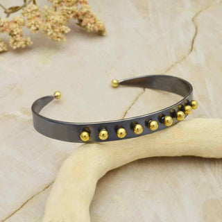 Nina Designs Black Sterling Silver Bracelet with Bronze Granulations