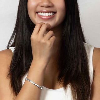 Sterling Silver Disc Bracelet on Wrist