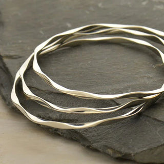 Nina Designs Sterling Silver Wavy Bangle Bracelet