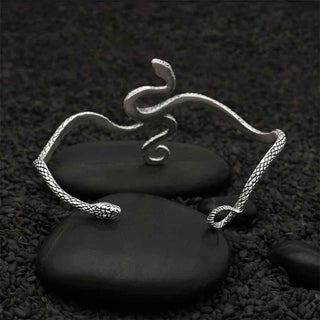 Back view of sterling silver scaled snake bracelet