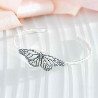 Nina Designs Sterling Silver Monarch Butterfly Cuff Bracelet