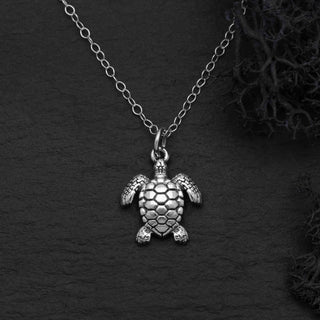 Nina Designs Sterling Silver Turtle Necklace on Silver Chain