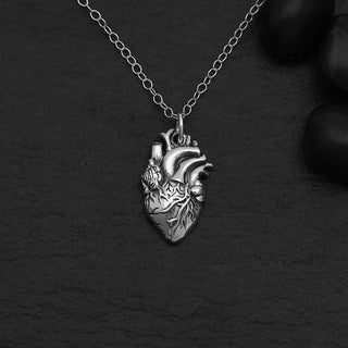 Nina Designs Sterling Silver Anatomical Heart Necklace