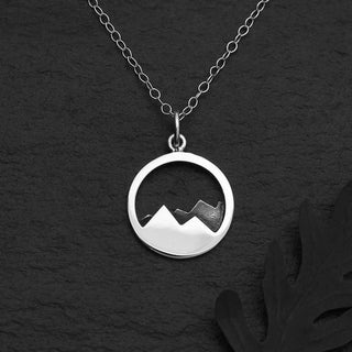 Nina Designs Sterling Silver Layered Mountain Necklace on Silver Chain
