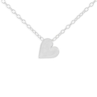 Sterling Silver Small Heart Slider Necklace