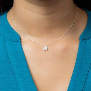 Sterling Silver Small Heart Slider Necklace - Nina Designs