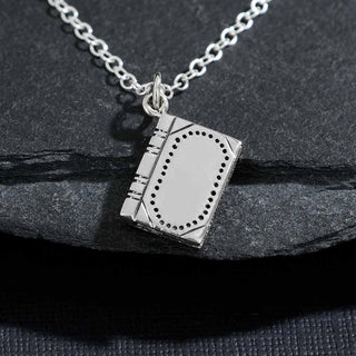 Nina Designs Sterling Silver Book Necklace on Silver Chain