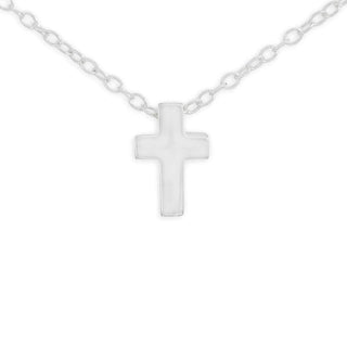 Nina Designs Sterling Silver Small Cross Slider Bead Necklace