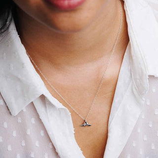 Sterling Silver Mini Flying Heart Necklace - Nina Designs